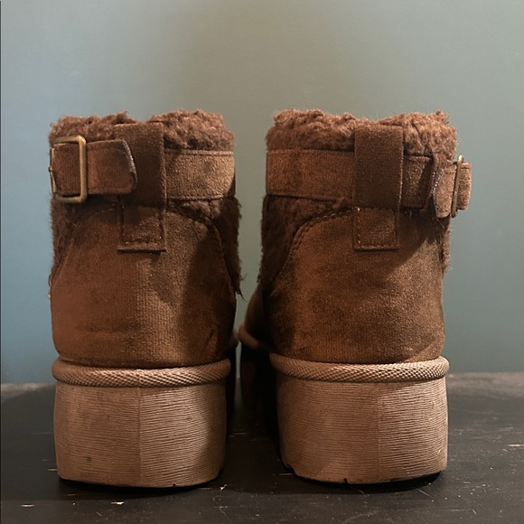 Brown Suede Ankle Boots with Buckle - Picture 3 of 11